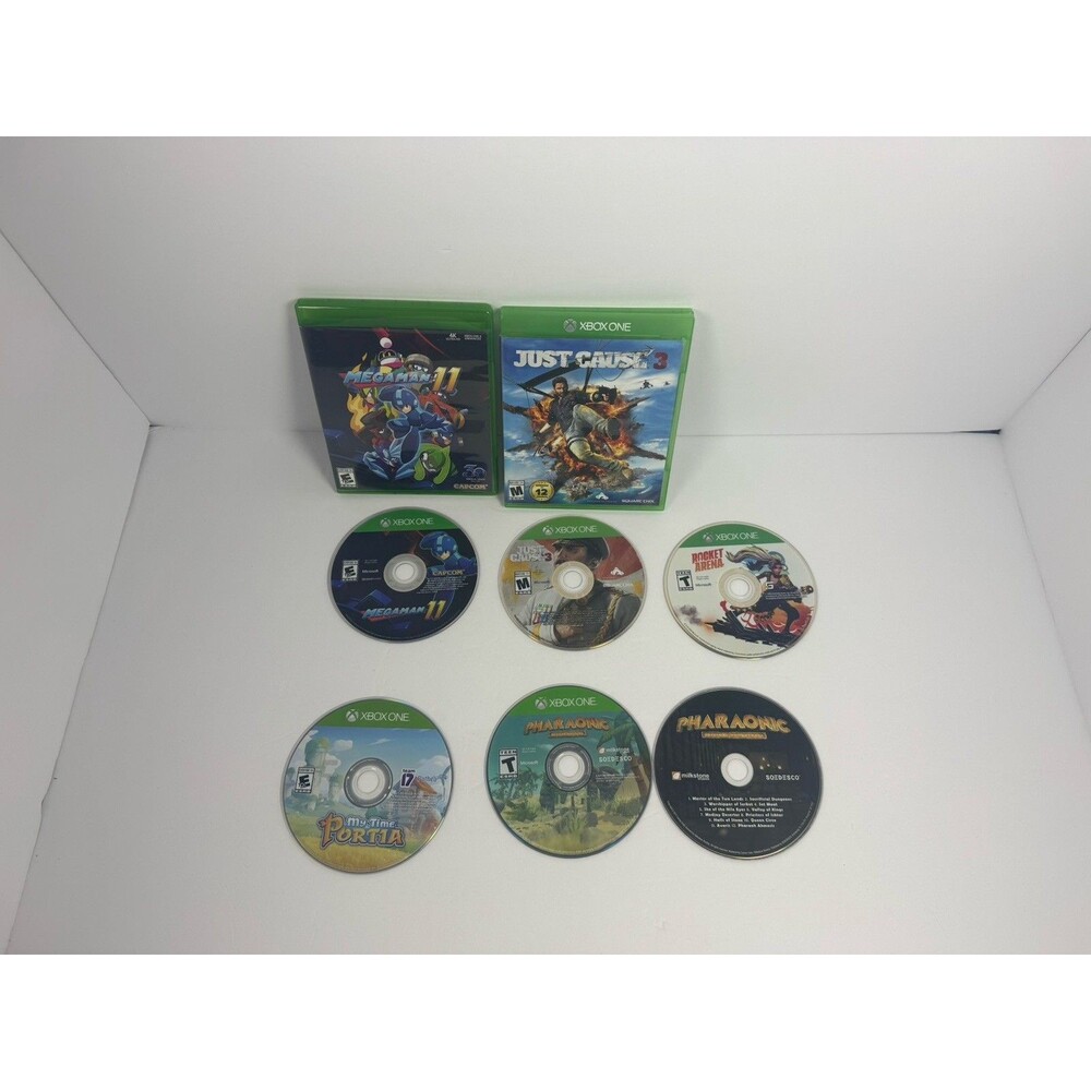 Xbox One Game Lot of 5 Mega Man 11 Just Cause 3 My Time at Portia Rocket Arena
